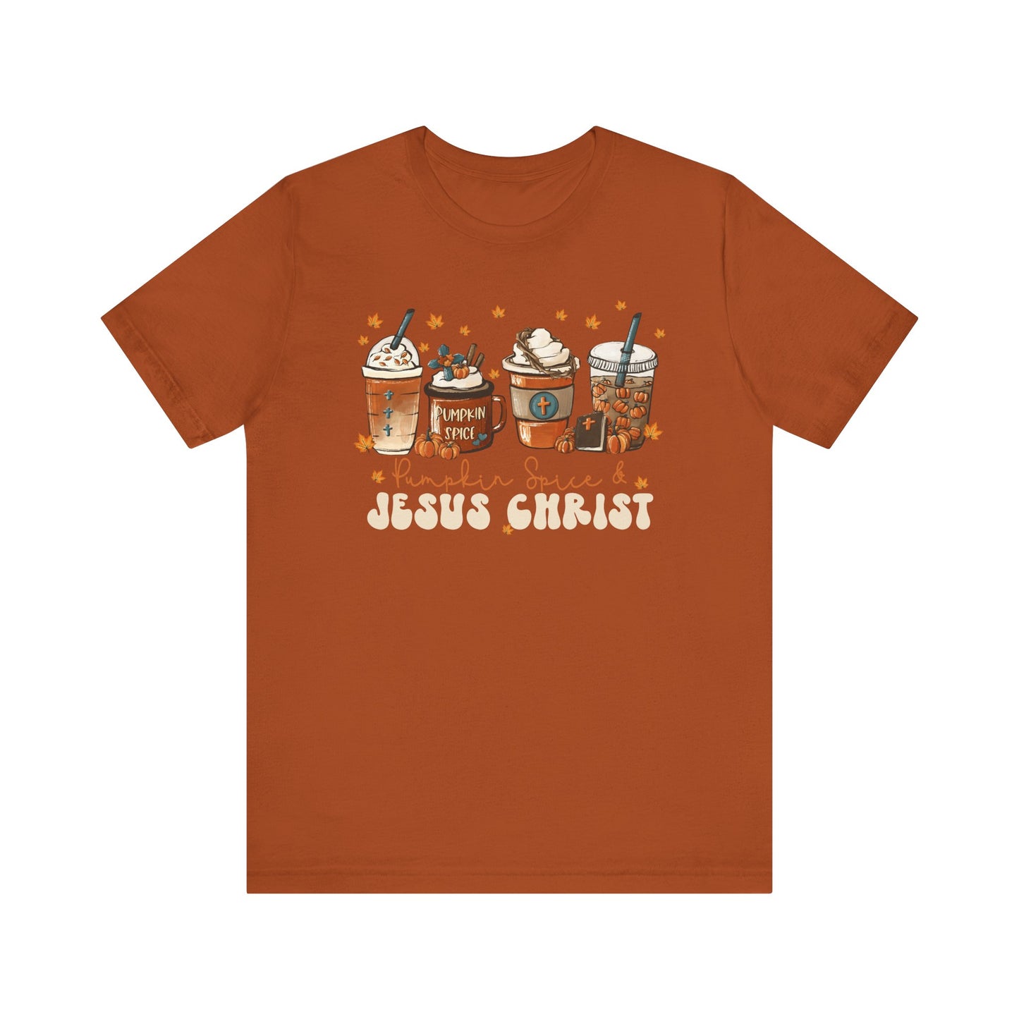 Coffee Pumpkin Spice & Jesus Christ Shirt – Christian Fall Latte Thanksgiving Tee