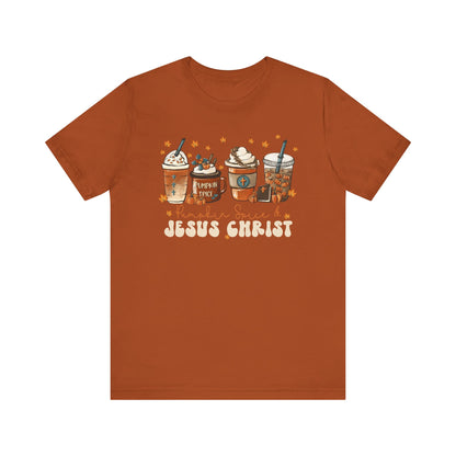 Coffee Pumpkin Spice & Jesus Christ Shirt – Christian Fall Latte Thanksgiving Tee