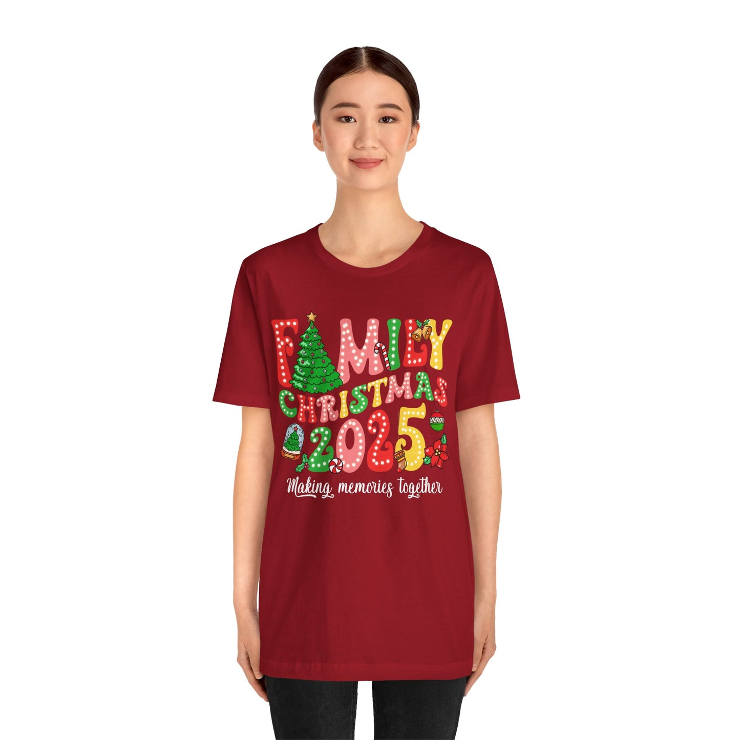 Family Christmas 2025 Shirt – Retro Groovy Xmas Lights Matching Holiday Tee