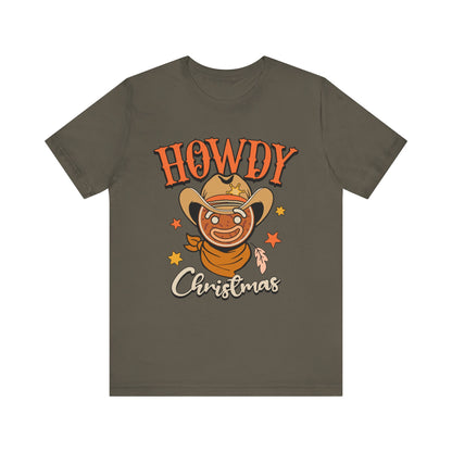 Christmas Howdy Cowboy Gingerbread Shirt – Funny Retro Western Holiday Pajama Tee