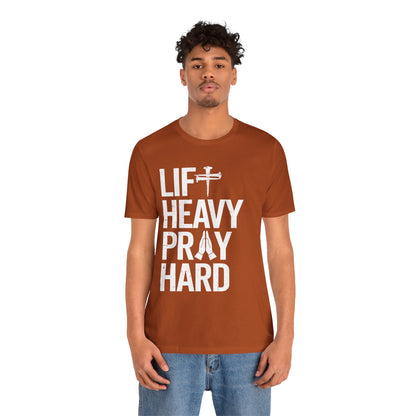 Lift Heavy Pray Hard Cross Nails Trendy Christ Gym Vintage T-Shirt