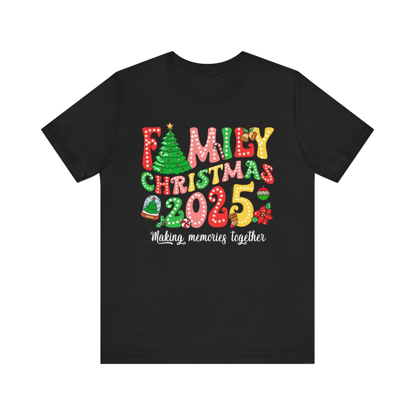Family Christmas 2025 Shirt – Retro Groovy Xmas Lights Matching Holiday Tee