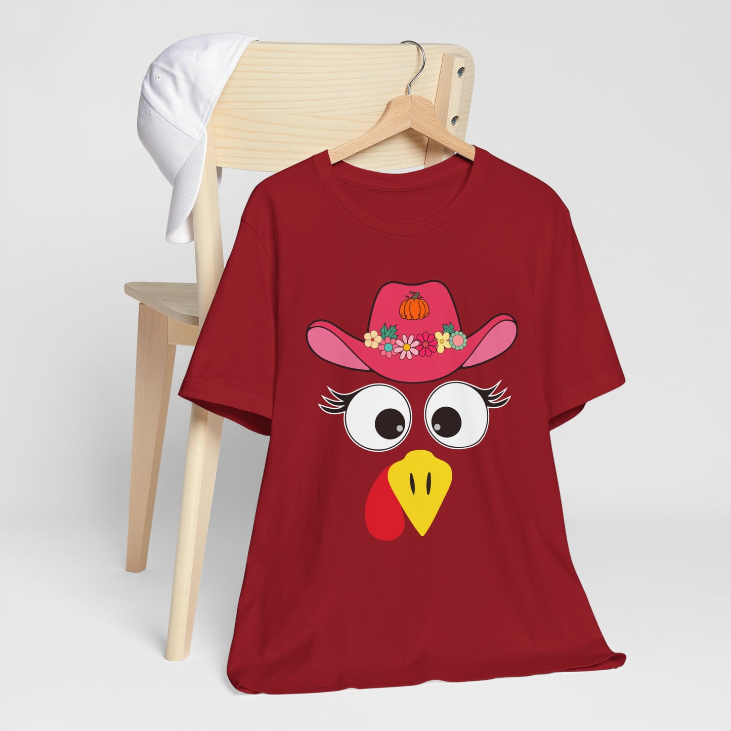 Thanksgiving Matching Couples Shirt Funny Turkey Face Cowboy Cowgirl Tee