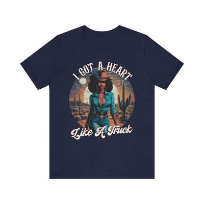 Heart Like A Truck Shirt – Black Cowgirl Christian Desert Western Tee