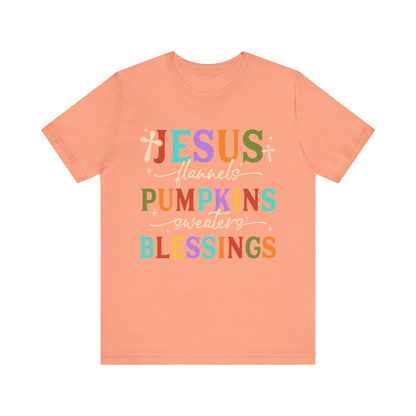 Jesus Flannels Pumpkins & Blessings Shirt – Christian Fall Thanksgiving Tee