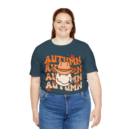 Retro Groovy Fall Shirt – Vintage 70s Smile Face Pumpkin Halloween Tee