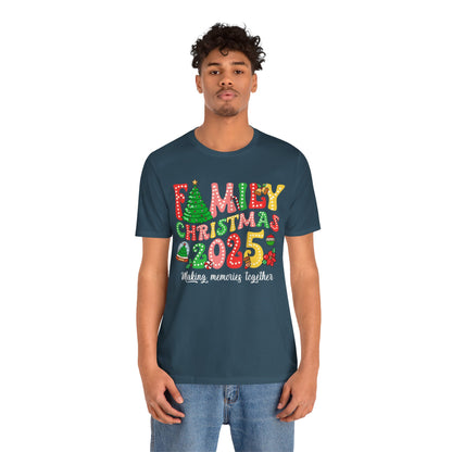 Family Christmas 2025 Shirt – Retro Groovy Xmas Lights Matching Holiday Tee