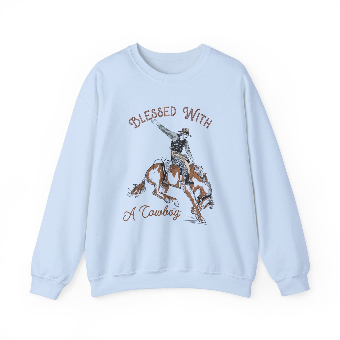 Blessed with a Cowboy Sweatshirt – Retro Christian Western Rodeo Pullover