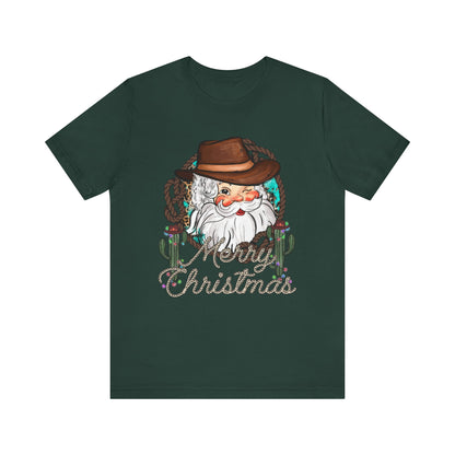 Merry Christmas Howdy Santa Shirt – Retro Western Cowboy Funny Holiday Pajama Tee
