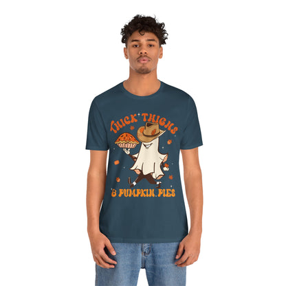 Thick Thighs Pumpkin Pies Shirt – Funny Howdy Ghost Western Halloween Tee