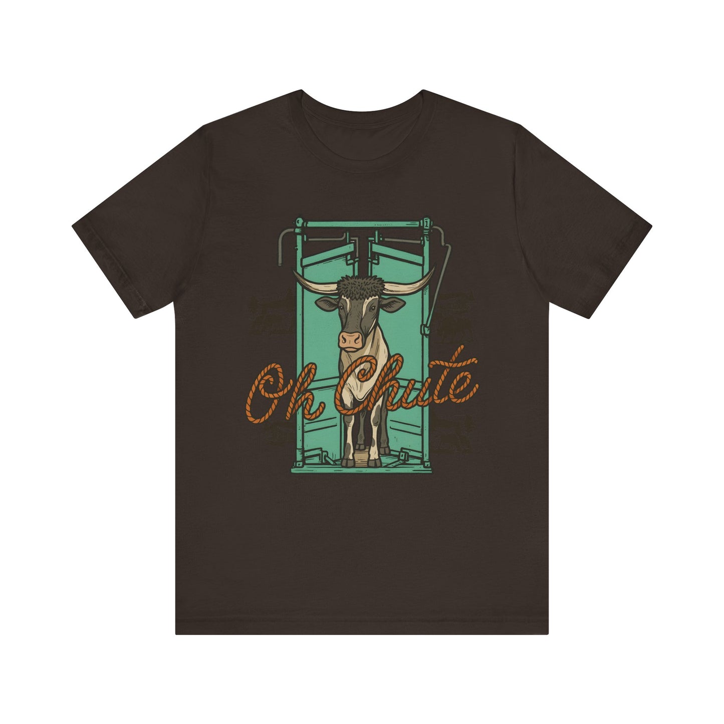 Oh Chute Teal Bull Shirt – Funny Rodeo Western Bucking Cowboy Tee
