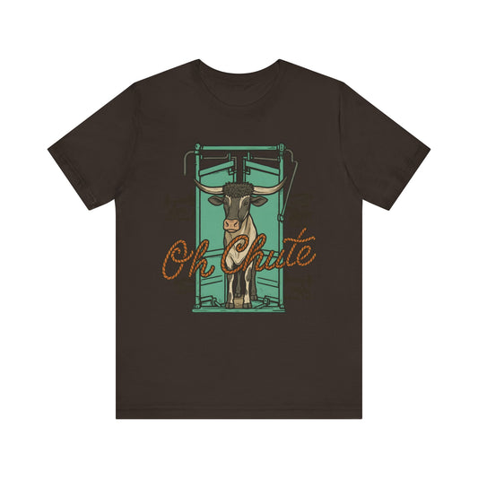 Oh Chute Teal Bull Shirt – Funny Rodeo Western Bucking Cowboy Tee