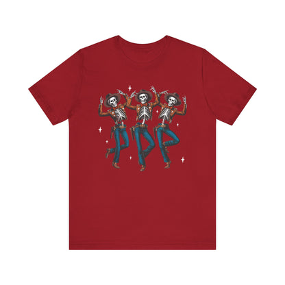 Halloween Western Dancing Skeletons Cowboy Creepy Country T-Shirt