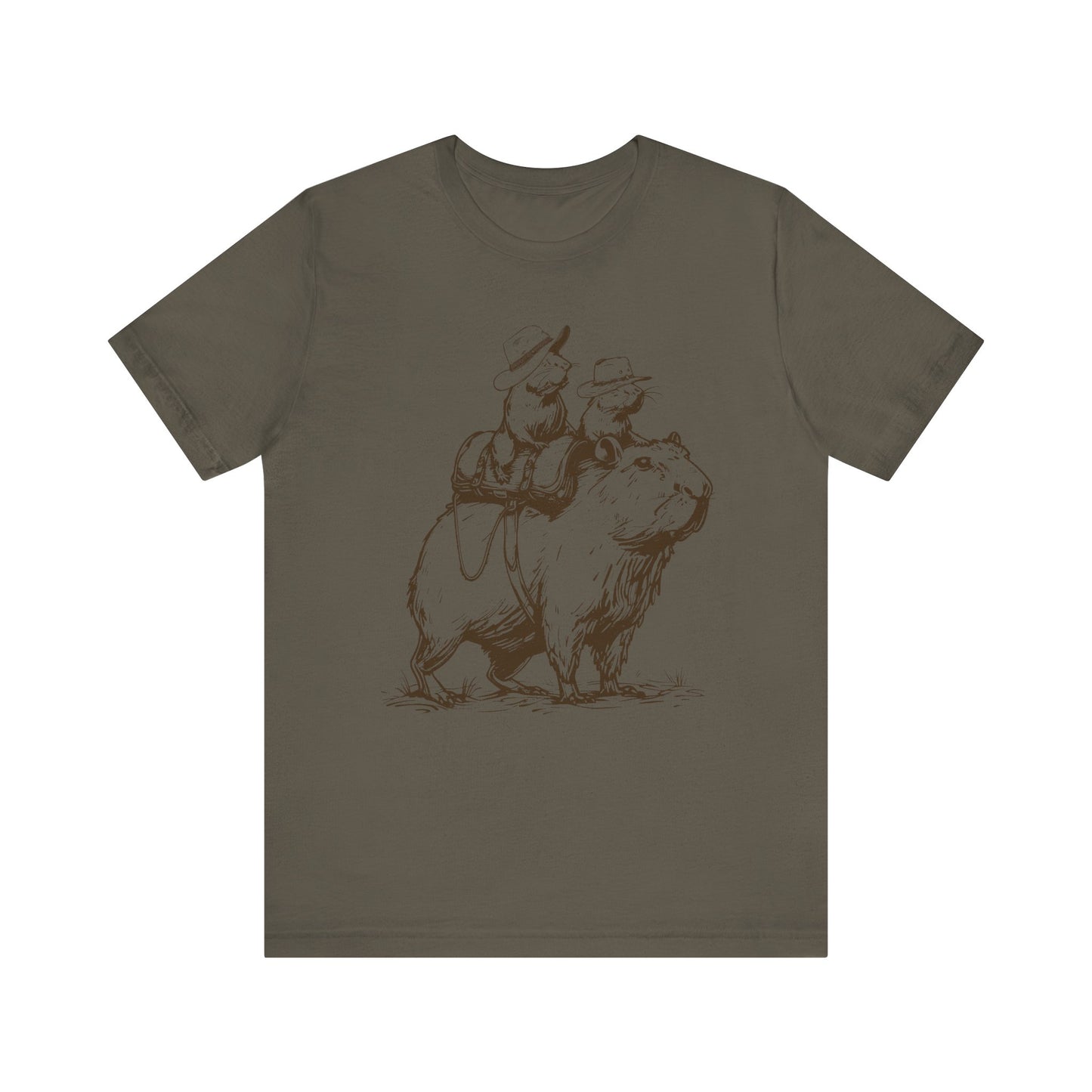 Vintage Rat Riding Capybara Shirt – Funny Western Cowboy Rodeo Tee