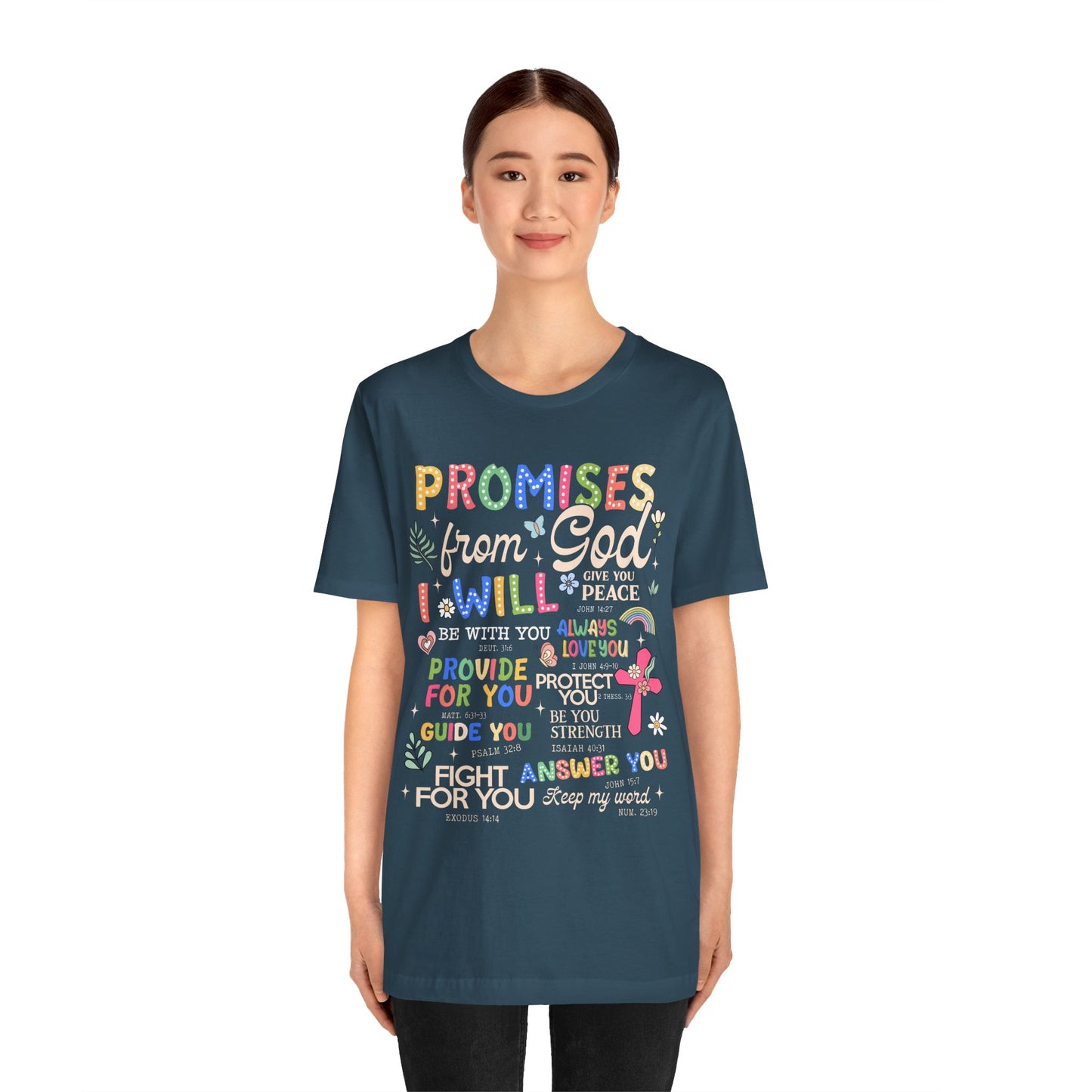 Promises From God Shirt – Christian Women’s Bible Verse Cross Faith Scripture Tee