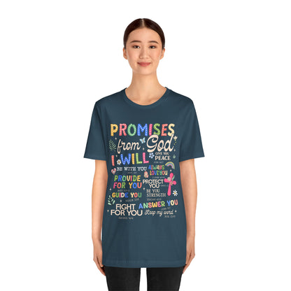 Promises From God Shirt – Christian Women’s Bible Verse Cross Faith Scripture Tee