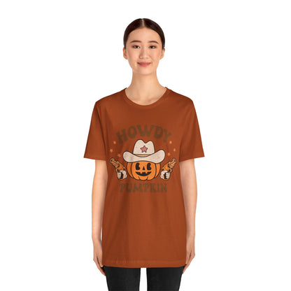 Howdy Pumpkin T-Shirt, Retro Western Cowboy Cowgirl Halloween Tee