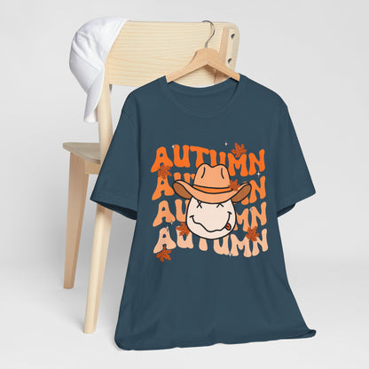 Retro Groovy Fall Shirt – Vintage 70s Smile Face Pumpkin Halloween Tee