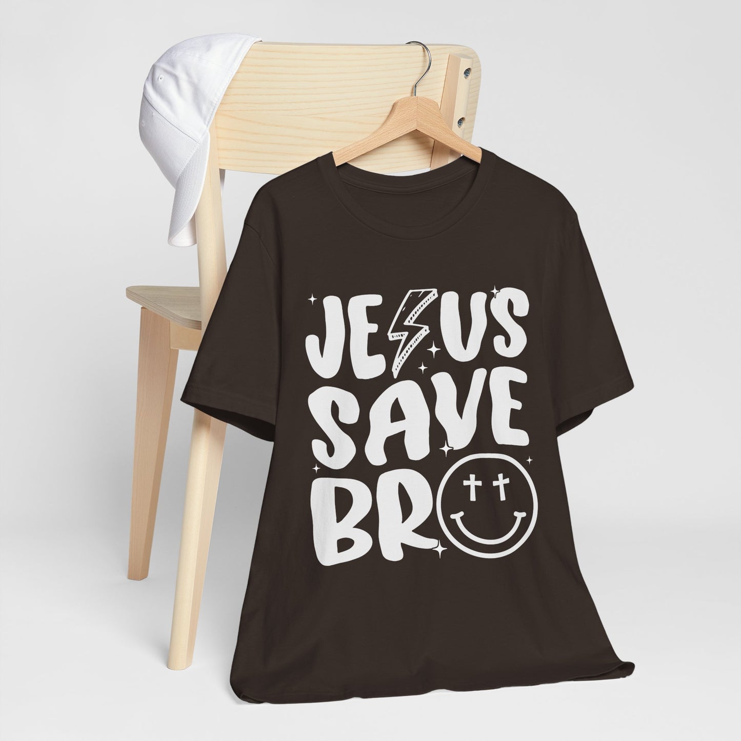 Jesus Saves Bro Shirt – Funny Retro Christian Cross Christmas Faith Tee