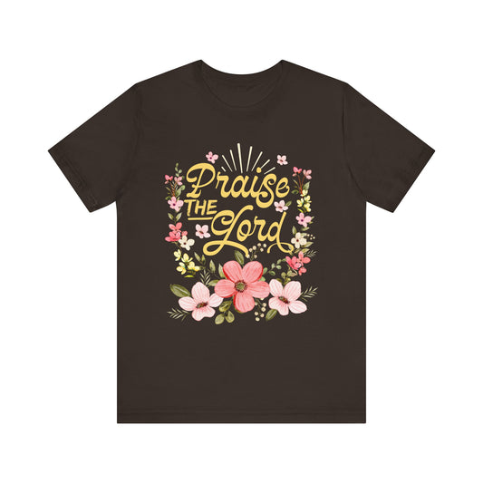 Praise the Lord Shirt – Christian Worship Groovy Retro Daisy Floral Faith Tee