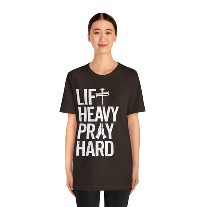 Lift Heavy Pray Hard Cross Nails Trendy Christ Gym Vintage T-Shirt