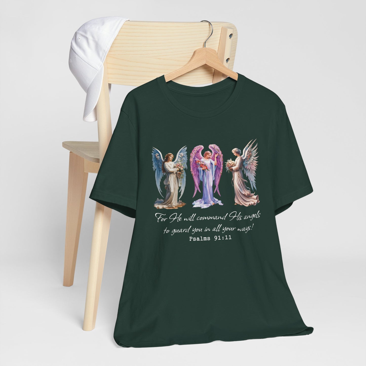 Angel Guardian Shirt – Christian Bible Verse Psalm 91:11 Faith Tee