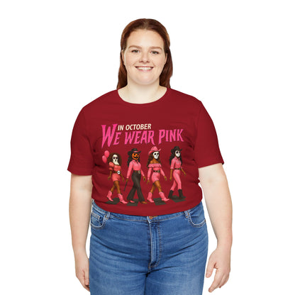 In October We Wear Pink Shirt – Spooky Cowgirl Western Halloween Tee