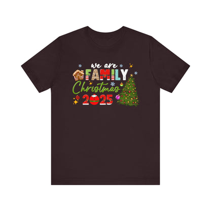 We Are Family Christmas Shirt – Matching Holiday Tee with Christmas Tree Lights