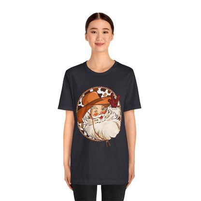 Retro Christmas Cowboy Santa Shirt – Groovy Western Howdy Holiday Tee