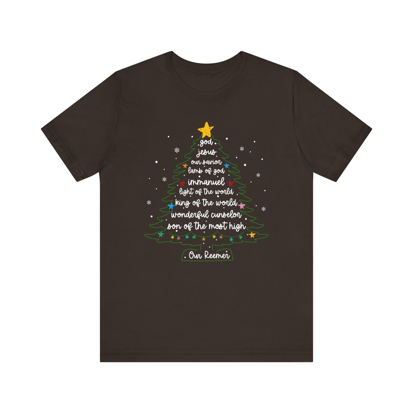 Christian Christmas Tree Sayings Shirt – God Jesus Savior Faith Holiday Tee