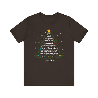 Christian Christmas Tree Sayings Shirt – God Jesus Savior Faith Holiday Tee