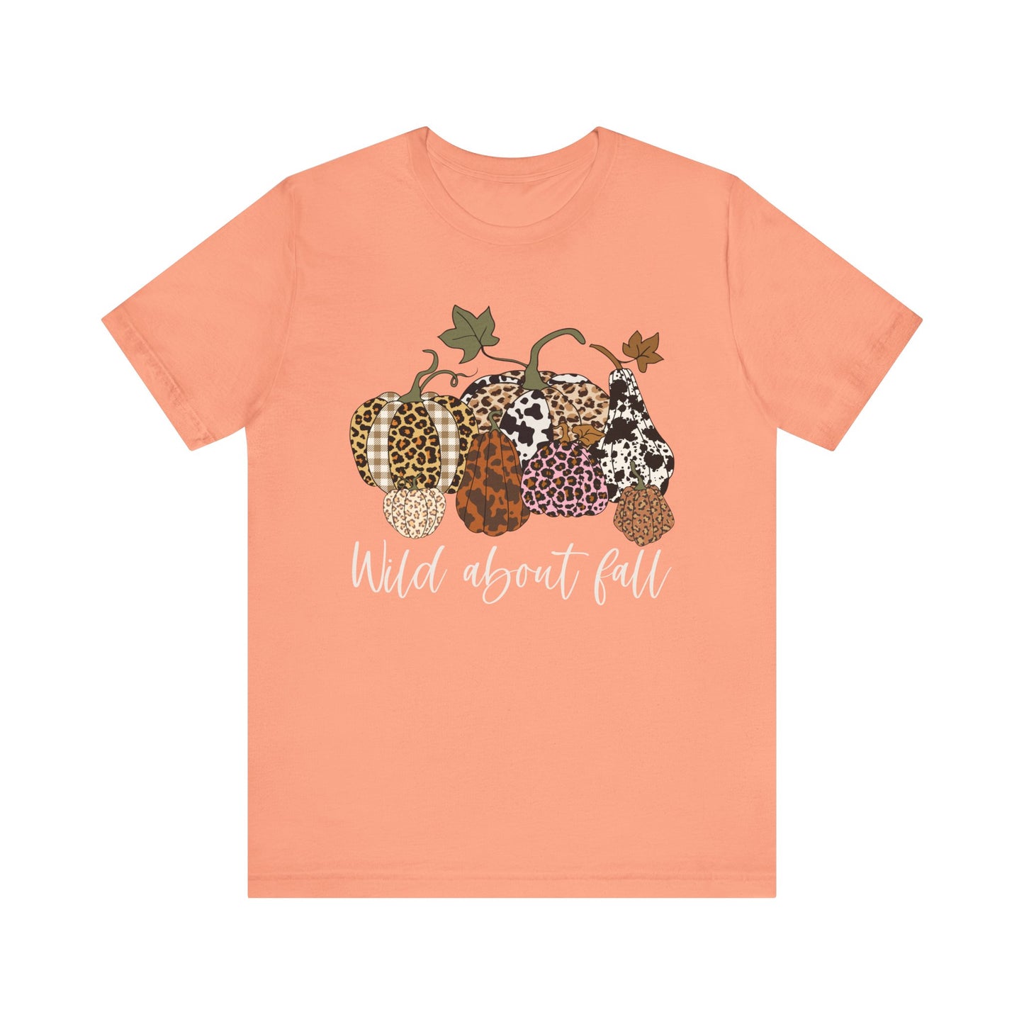 Wild About Fall Shirt – Pumpkin Leopard Plaid Autumn Thanksgiving Tee