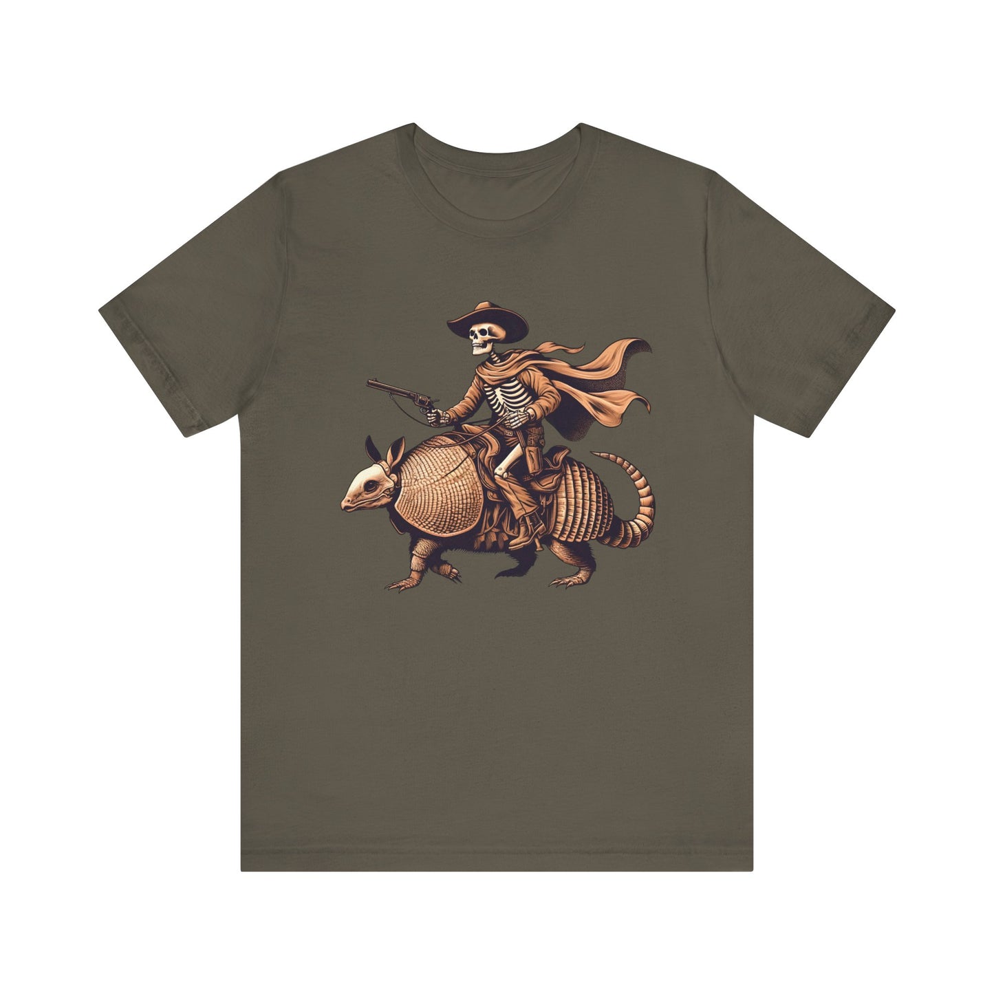 Cowboy Skeleton Riding Armadillo Shirt – Howdy Western Texas Rodeo Tee