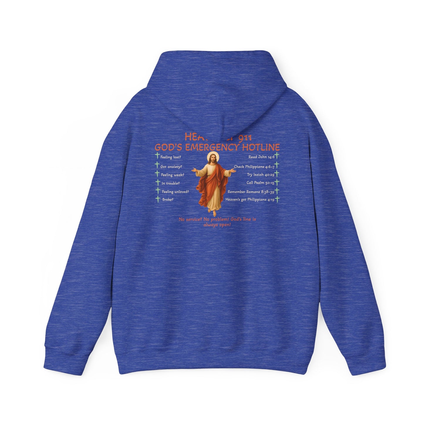 Heavenly 911 Hoodie – God’s Emergency Hotline Christian Bible Verse Pullover