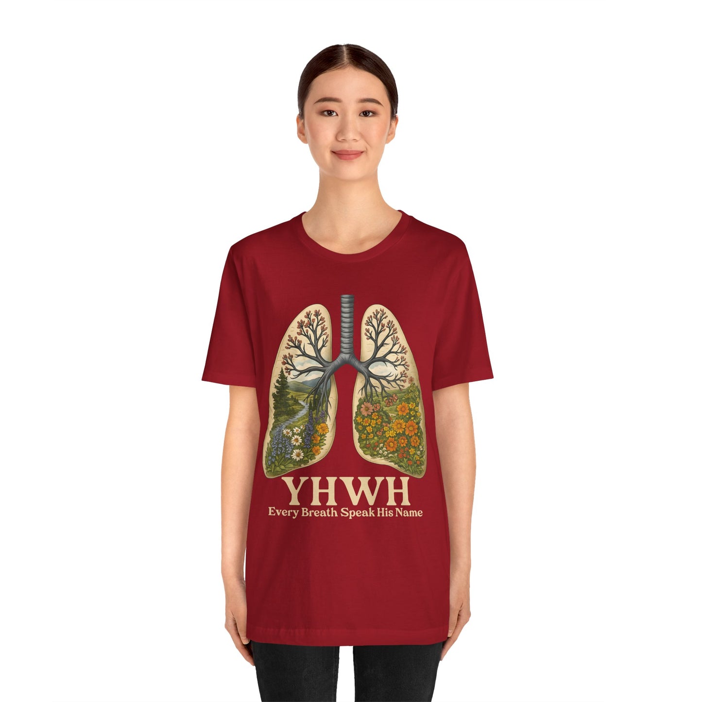 YHWH Every Breath Speaks His Name Shirt – Christian Forest Lungs Tee