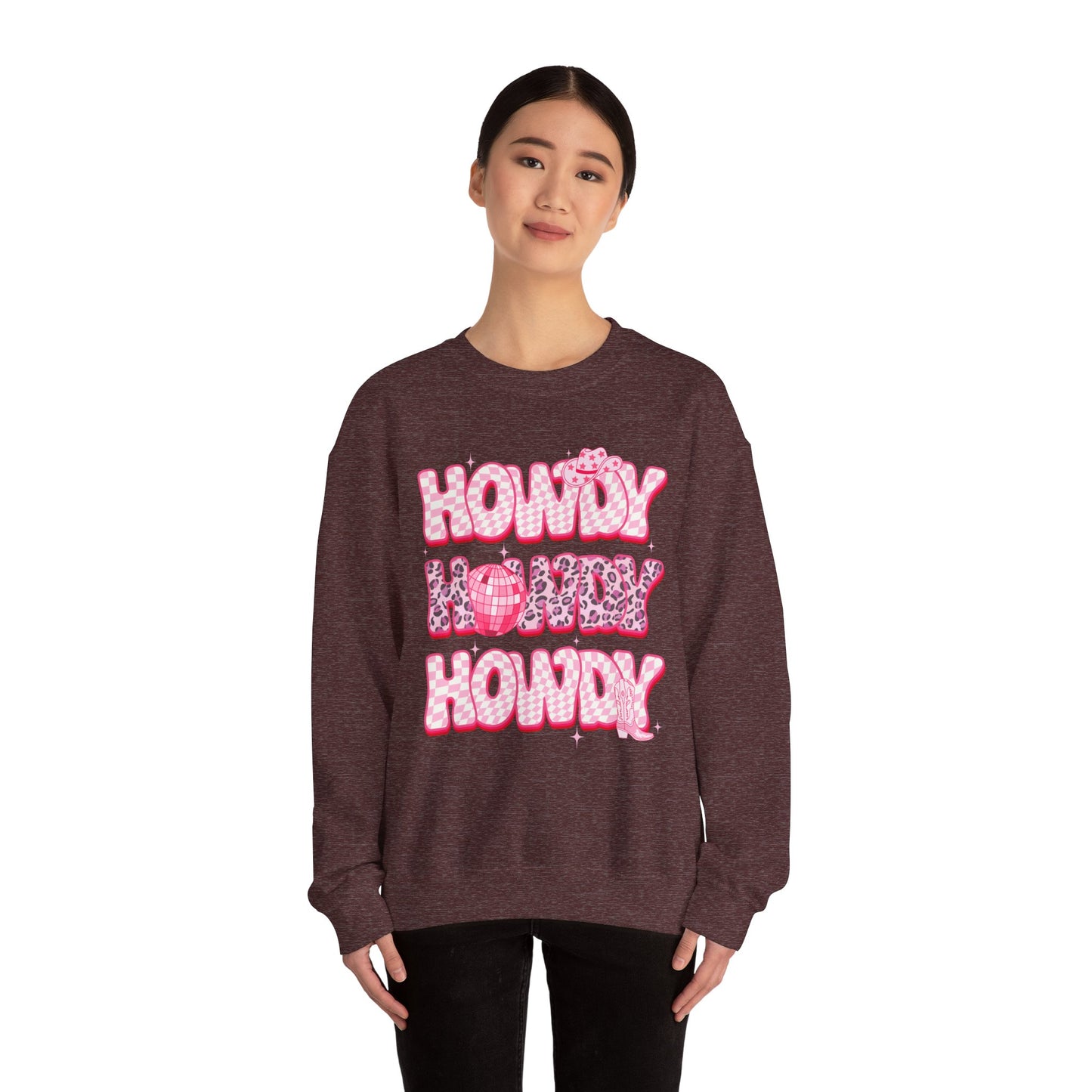 Disco Howdy Cowgirl Sweatshirt – Pink Leopard Western Rodeo Country Pullover