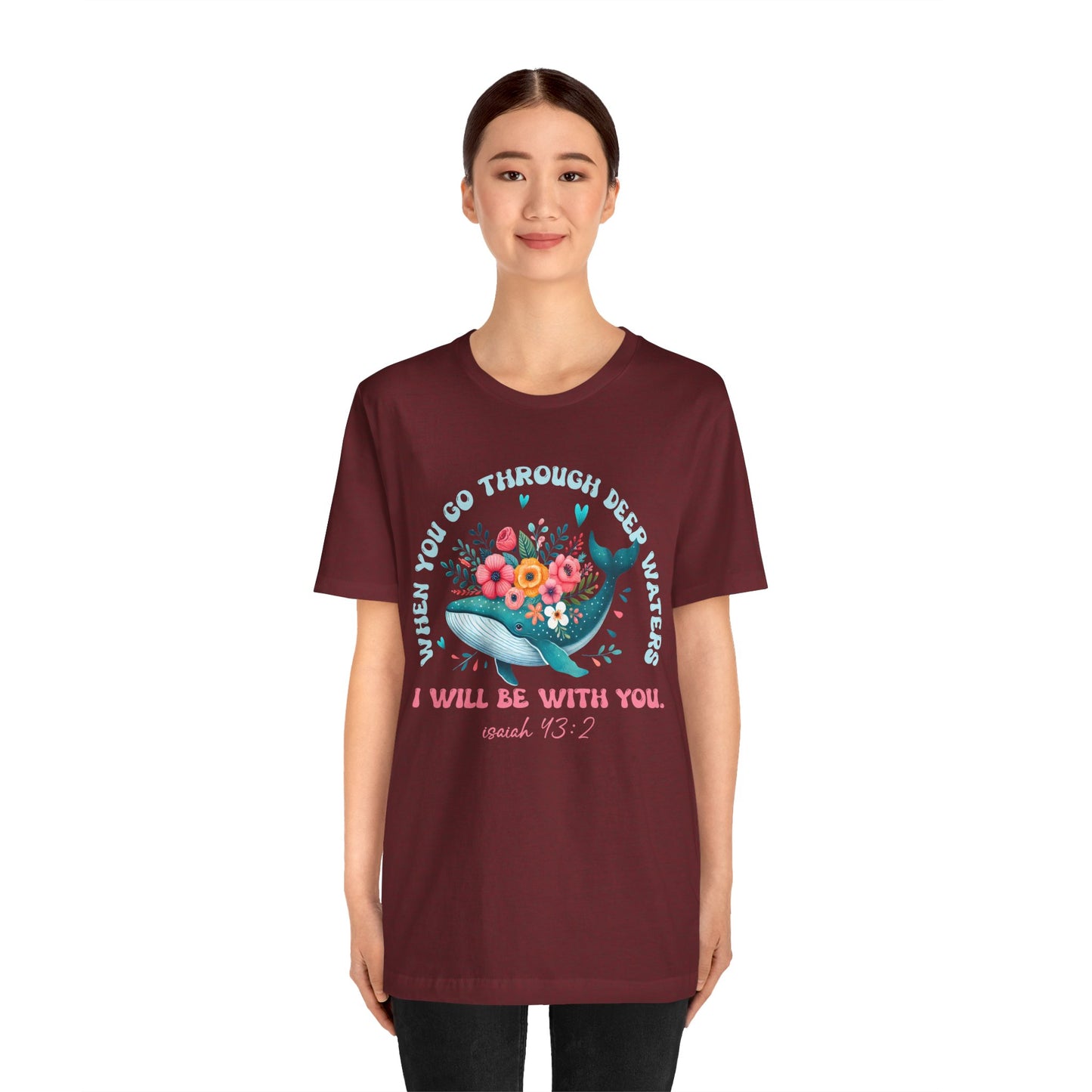 When You Go Through Deep Waters Shirt – Isaiah 43:2 Groovy Christian Faith Tee