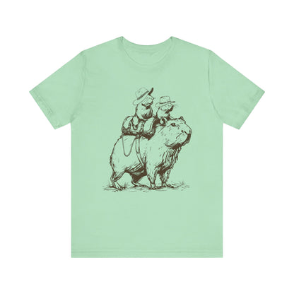 Vintage Rat Riding Capybara Shirt – Funny Western Cowboy Rodeo Tee