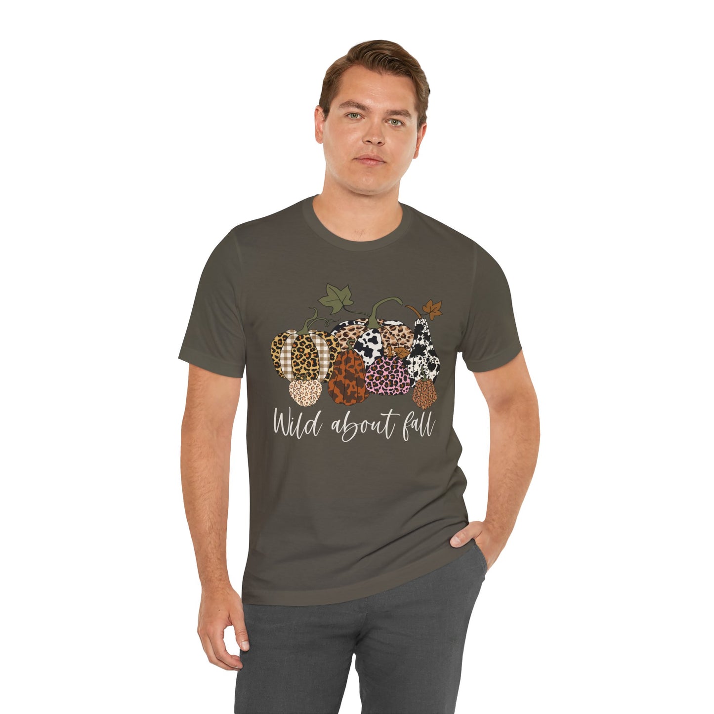 Wild About Fall Shirt – Pumpkin Leopard Plaid Autumn Thanksgiving Tee