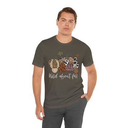 Wild About Fall Shirt – Pumpkin Leopard Plaid Autumn Thanksgiving Tee