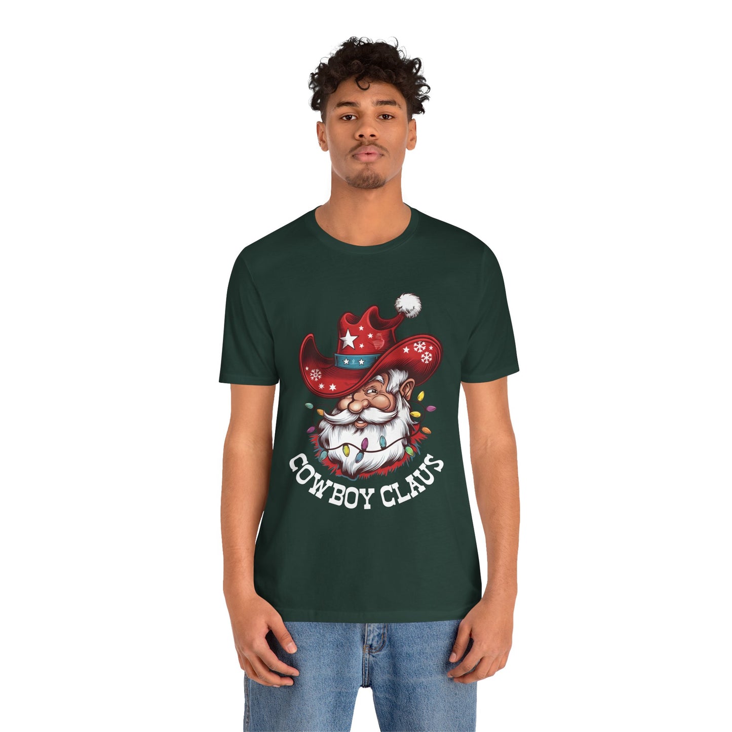 Cowboy Claus Shirt – Western Santa Hat Funny Cowboy Christmas Holiday Tee