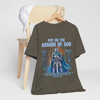 Put On the Armor of God Shirt – Christian Ephesians 6:11 Bible Verse Warrior Tee