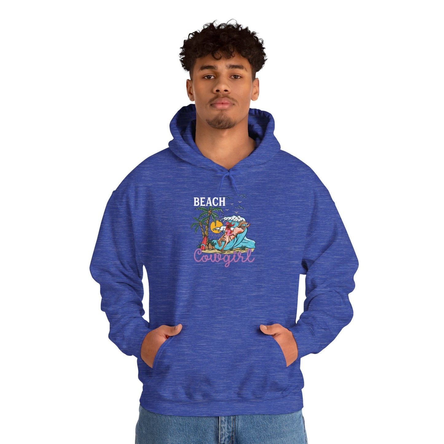 Beach Cowgirl Hoodie – Tropical Palm Tree Western Rodeo Texas Pullover
