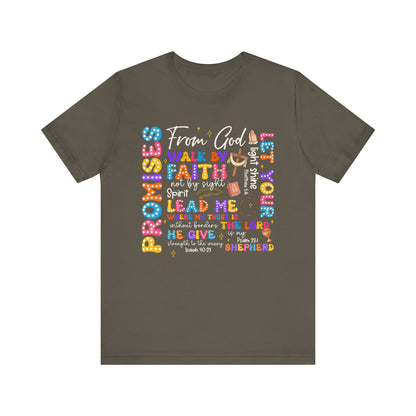 Walk by Faith Not by Sight Shirt – Christian 2 Corinthians 5:7 Groovy Scripture Tee