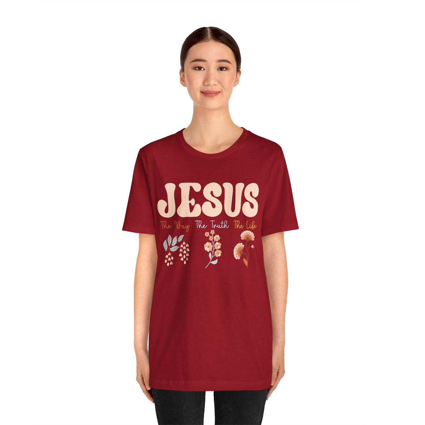 Jesus The Way The Truth The Life Shirt – Groovy Floral John 14:6 Christian Tee