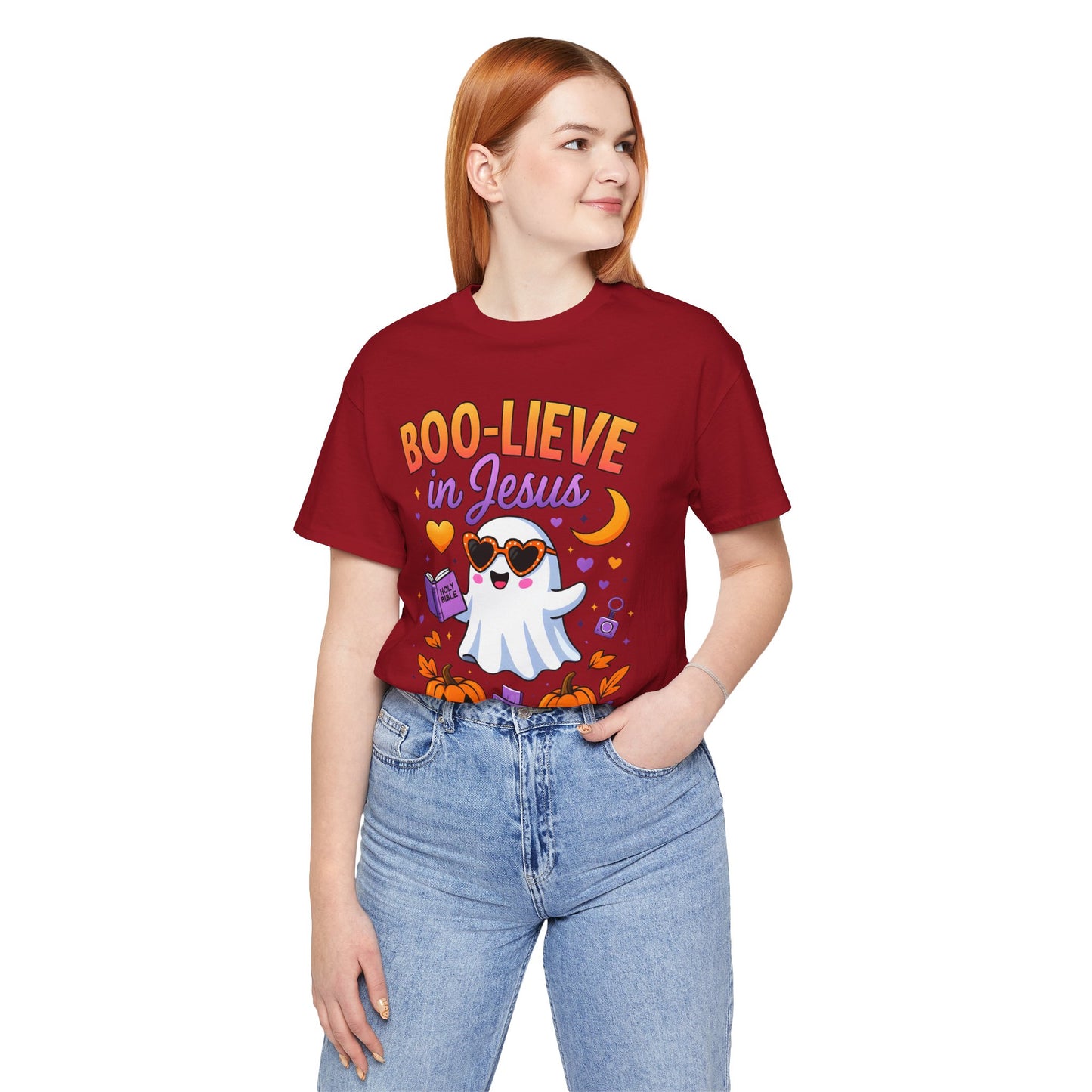 Boo-lieve in Jesus Shirt – Pastel Ghost Funny Christian Halloween Faith Tee