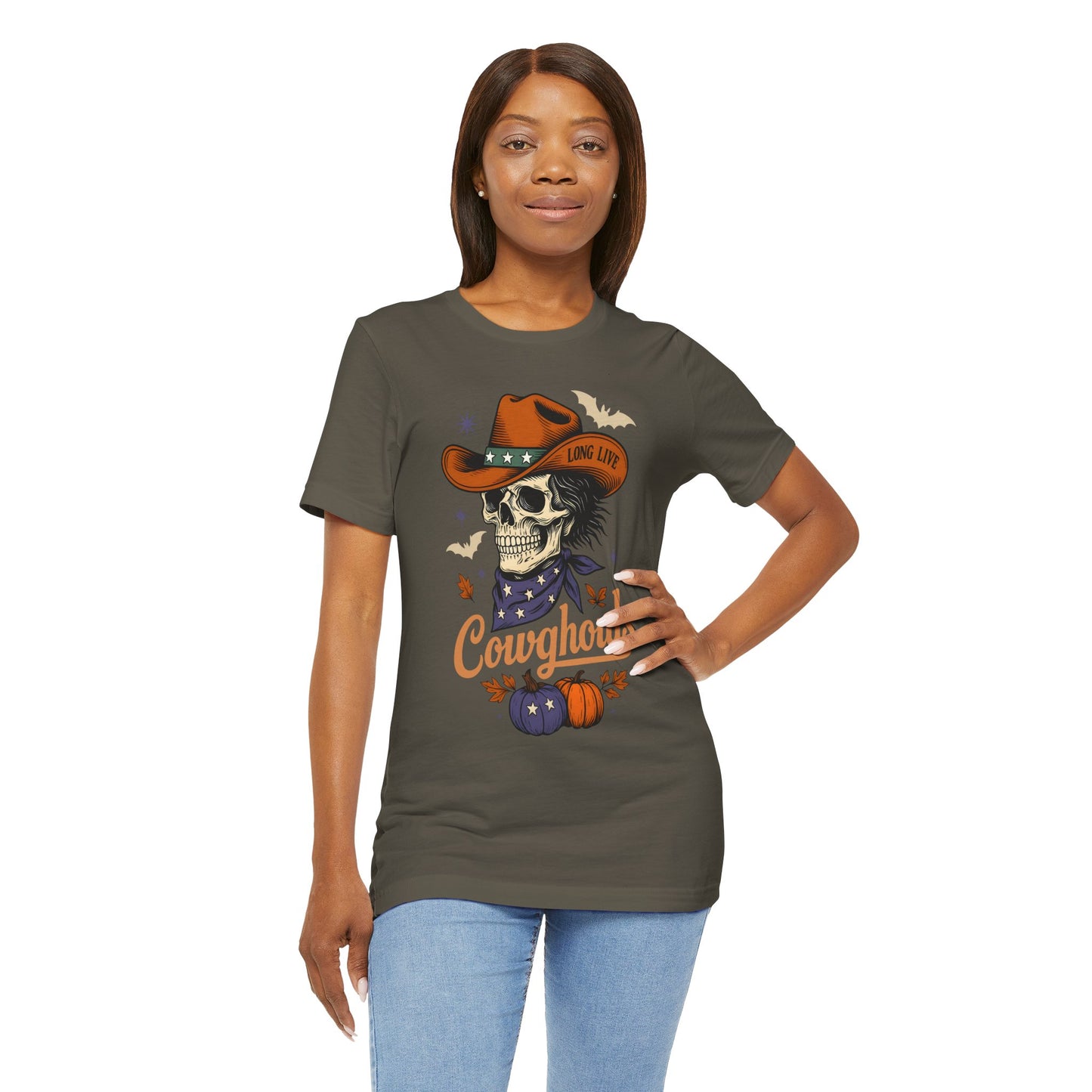 Cowghouls Shirt – Long Live Halloween Skeleton Cowboy Western Ghost Tee