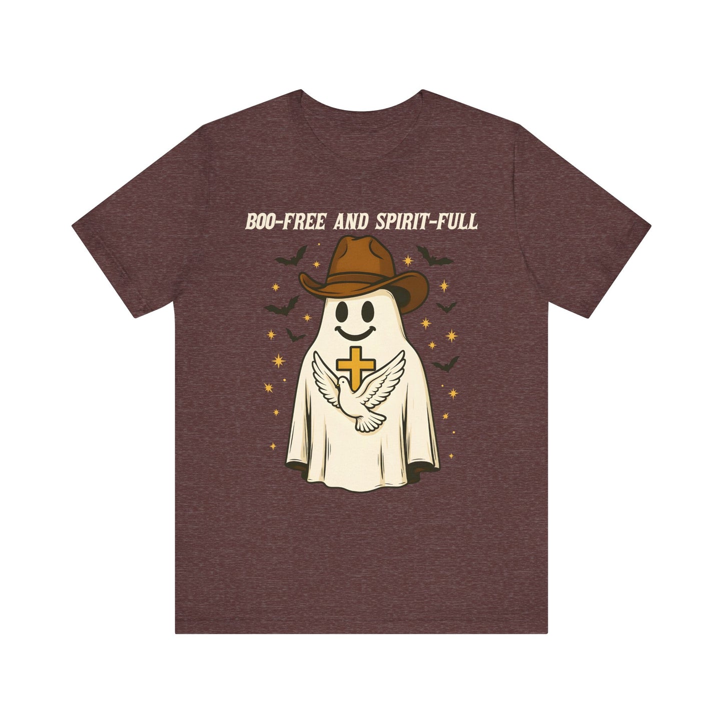 Boo Free and Spirit Full Shirt – Christian Ghost Cowboy Halloween Faith Tee
