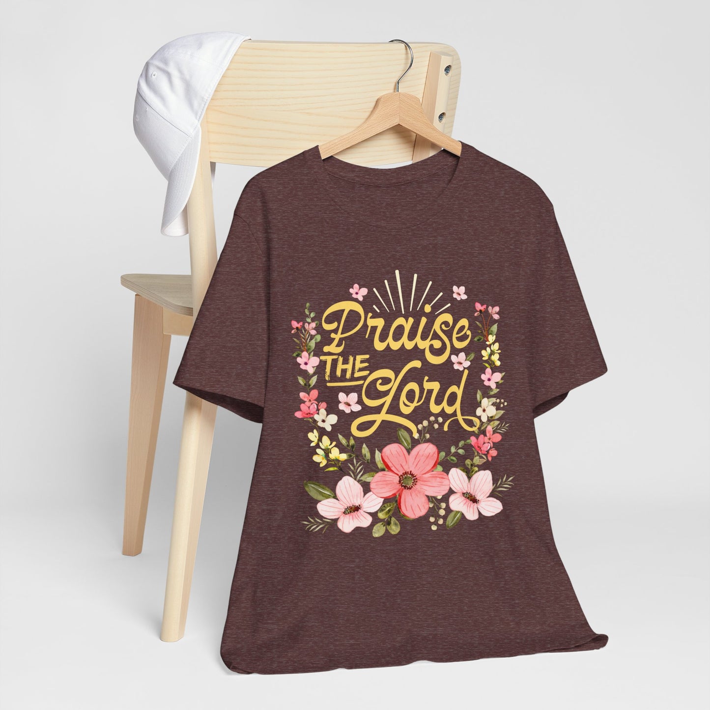 Praise the Lord Shirt – Christian Worship Groovy Retro Daisy Floral Faith Tee