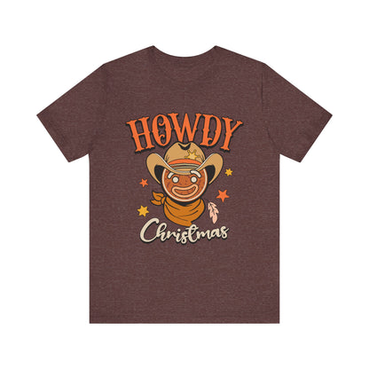 Christmas Howdy Cowboy Gingerbread Shirt – Funny Retro Western Holiday Pajama Tee